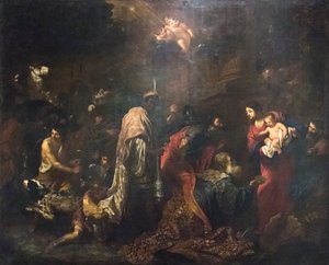 Klanění tří králů (olej na plátně) od Vincent Malo