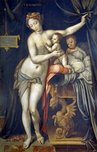 Charita par Vincent Sellaer (1490-1564), cca 1555 - Olej na dřevě