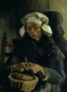 Rolník z Neunen loupání brambor, 1885 od Vincent van Gogh