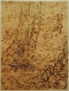 Stromy s břečťanem v zahradě sanatoria od Vincent van Gogh