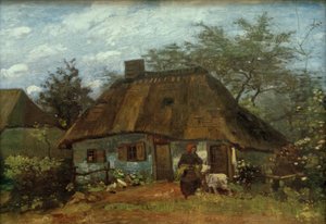 Statek a žena s kozou od Vincent van Gogh