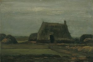 Farma s hromádkami rašeliny od Vincent van Gogh