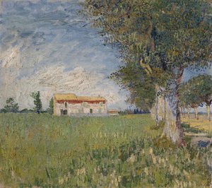 Venkovský dům uprostřed pšeničného pole od Vincent van Gogh