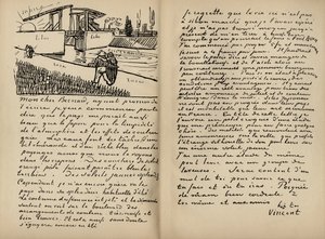 Faksimile dopisu Vincenta Van Gogha Emile Bernardovi z 18. března 1888 z knihy 