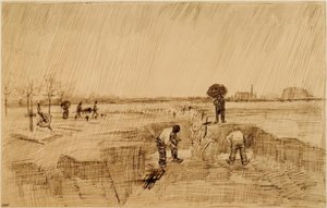 Hřbitov v dešti od Vincent van Gogh
