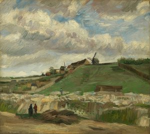 Kopec Montmartre s lomem. Paříž, červen až červenec 1886 od Vincent van Gogh