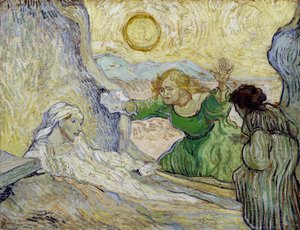 ""Vzkříšení Lazara"" (Vzkříšení Lazara (po Rembrandtovi)) Obraz Vincenta van Gogha (1853-1890) podle Rembrandta od Vincent van Gogh