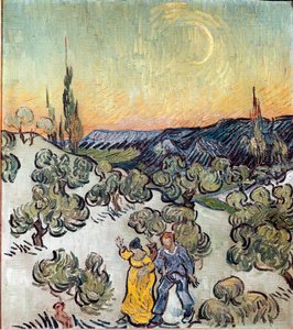 Krajina za soumraku (Saint Remy nebo Saint-Remy). Obraz Vincenta Van Gogha (1853-1890) od Vincent van Gogh