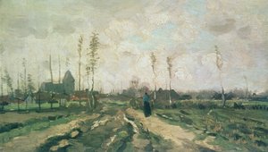 Krajina s kostelem a domy, Nuenen, 1885 od Vincent van Gogh