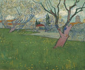 Kvetoucí sady, pohled na Arles od Vincent van Gogh