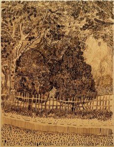 Park s plotem od Vincent van Gogh
