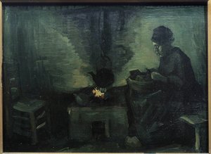Rolník Peiture Marouflee na dřevě od Vincenta van Gogha (1853-1890) 1885 Sun. 0,29x0,4 m Paříž, Musee d