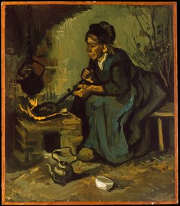Venkovanka vařící u krbu od Vincent van Gogh