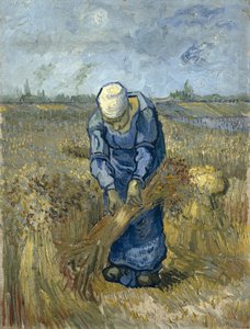 Venkovanka svazující snopy (podle Milleta) od Vincent van Gogh