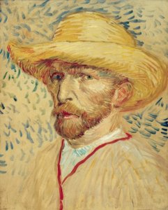 Autoportrét se slaměným kloboukem a malířskou halenkou od Vincent van Gogh