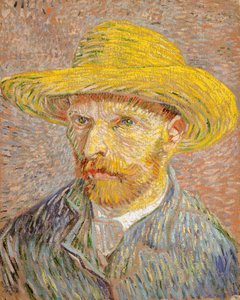 Autoportrét se slaměným kloboukem avers: Škrabka na brambory, 1887. od Vincent van Gogh