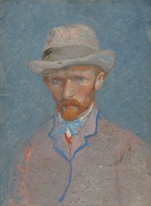Autoportrét s šedým plstěným kloboukem od Vincent van Gogh