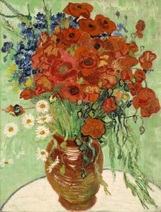 Zátiší, Váza se sedmikráskami a máky, 1890 od Vincent van Gogh