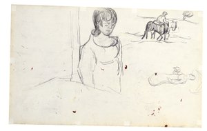 Studie ženy a venkovské krajiny od Vincent van Gogh