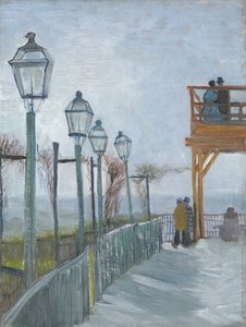 Terasa a vyhlídková plošina v Moulin de Blute-Fin, Montmartre, počátek roku 1887. od Vincent van Gogh