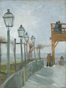 Terasa a vyhlídková plošina v Moulin de Blute-Fin, Montmartre, počátek roku 1887 od Vincent van Gogh