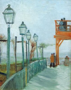 Terasa a vyhlídková terasa na Moulin de Blutefin, Mont od Vincent van Gogh