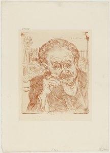 Muž s dýmkou (Portrét Dr. Paula Gacheta), kolem 1890-1909 (lept na papíře) od Vincent van Gogh