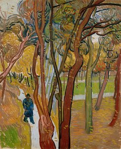 Zahrada nemocnice Saint Pauls Pád listí, 1889 od Vincent van Gogh