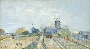 Zeleninové zahrady a Moulin de Blute-Fin na Montmartru od Vincent van Gogh