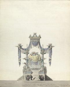 Katafalk pro carevnu Kateřinu Velikou z Ruska Front Elevation., 1796.