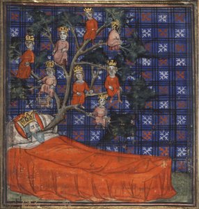 Jesseho strom z historie Bible od Guiarta des Moulins, 1400-1415
