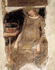 Těhotná panna, fragment (freska)