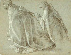 Carpaccio - Studie dvou klečících kleriků (recto), 1507-1508 od Vittore Carpaccio