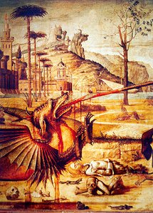 Detail St. George Killing the Dragon, c.1502-07 od Vittore Carpaccio
