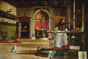Vidění svatého Augustina, pravděpodobně portrét kardinála Bessariona (olej na plátně) od Vittore Carpaccio