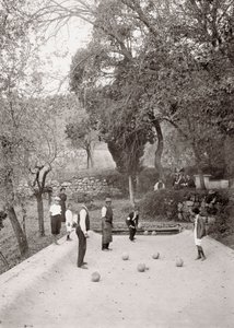 Hra boccia (černobílá fotografie) od Vittorio Alinari