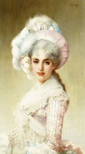 Elegantní dáma v růžovém od Vittorio Matteo Corcos