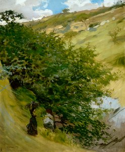 Woodpile in landscape Vittorio Matteo Corcos (1859-1933), olej na plátně, 53x43 cm od Vittorio Matteo Corcos