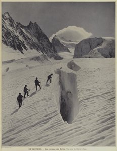 V oblasti Dauphine ve francouzských Alpách: trhlina na Glacier Blanc na Barre des Ecrins od Vittorio Sella