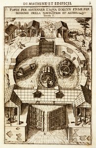 Hydraulický stroj pro zdymadlo kanálu nebo řeky, 1607