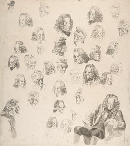 Sketches of Voltaire ve věku osmdesát jedna, 1775.