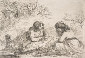 Dvě ženy v krajině, 18.-začátek 19. stol., 18.-začátek 19. stol. od Vivant Denon