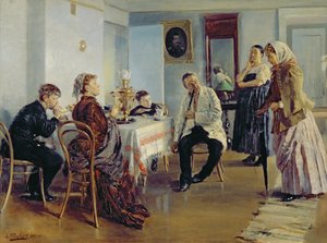 Najímání služebné, 1891-92 od Vladimir Egorovic Makovsky