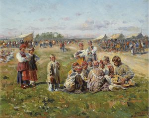 Vesnická pouť, 1882 od Vladimir Egorovic Makovsky
