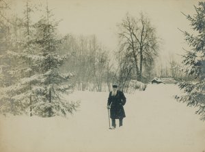 Hrabě Lev Nikolajevič Tolstoj chůze. od Vladimir Grigorievich Chertkov
