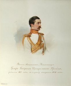 Portrét hraběte Heinricha Cyprianoviče von Kreutz (Z alba císařské koňské gardy) - Hau (Gau), Vladimir Ivanovič (1816-1895) - 1846-1849 - Akvarel na papíře - Institut ruské literatury IRLI (Puškinův dům), Petrohrad