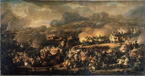 La Bataille des Nations a Leipzig (Německo) v říjnu 1813. (Bitva národů u Lipska v říjnu 1813). Také nazývaná bitva u Lipska, byla to největší porážka, kterou utrpěla Napoleonova Grande Armee (1769-1821). Obraz Vladimíra I od Vladimir Ivanovich Moshkov