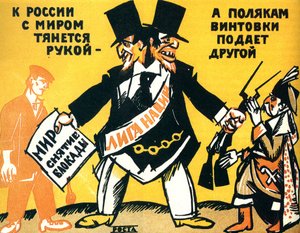 Satirický plakát o Společnosti národů, 1920.