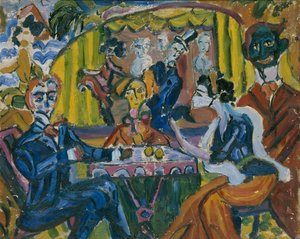 Kabaret Toulavý pes v Petrohradě, 1910 od Vladimir Vladimirovich Dmitriyev