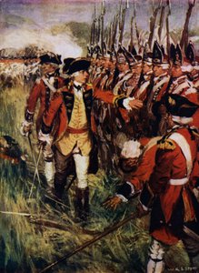 Wolfe v Quebecu (barevné lito) od W.R.S. (after) Stott